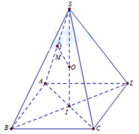 Đề: Cho hình chóp tứ giác đều có tất cả các cạnh bằng (5sqrt 2 cm.) Tính thể tích V của khối cầu ngoại tiếp trên. 1