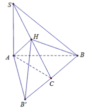 Đề: Cho khối chóp S.ABC có đường cao (SA = 2a), tam giác ABC vuông ở C có (AB = 2a), góc (widehat {CAB} = {30^0}). Gọi H là hình chiếu của A trên SC. Gọi B' là điểm đối xứng của B qua mặt phẳng (SAC). Tính thể tích khối chóp H.AB'B. 1