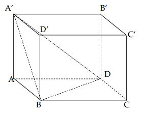 Đề: Gọi V là thể tích của hình lập phương ABCD.A'B'C'D'. V1 là thể tích của tứ diện A'ABD. Hệ thức nào sau đây là đúng? 1