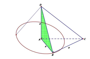 Đề: Cho tứ diện ABCD,(AD bot left( {ABC} right),,DB bot BC,,AD = AB = BC). Gọi ({V_1},,{V_2},,{V_3}) lần lượt là thể tích của khối tròn xoay được tạo thành bởi tam giác ABD quay quanh AD, tam giác ABC quay quanh AB, tam giác DBC  quay quanh BC. Trong các mệnh đề sau đây, mệnh đề nào đúng ? 1
