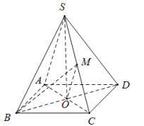 Đề: Cho hình chóp S.ABCD có ABCD là hình thoi tâm O, (AB = asqrt 5 ;AC = 4a,SO = 2sqrt 2 a). Gọi M là trung điểm SC. Biết SO vuông góc với mặt phẳng (ABCD). Tính thể tích V của khối chóp M.OBC. 1