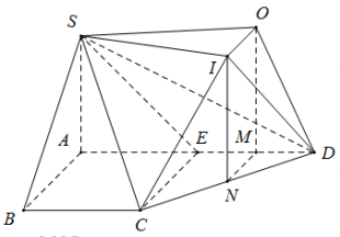 Đề: Cho hình chóp S.ABCD có SA vuông góc với đáy, (SA = asqrt 6), đáy là hình thang vuông tại A và B.(AB = BC = frac{1}{2}AD = a,)  E là trung điểm AD. Tính bán kính R của mặt cầu ngoại tiếp hình chóp S.ECD. 1