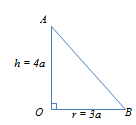 Đề: Trong không gian, cho tam giác (OAB) vuông tại (O) có (OA = 4a), (OB = 3a). Nếu cho tam giác (OAB) quay quanh cạnh (OA) thì mặt nón tạo thành có diện tích xung quanh ({S_{xq}}) bằng bao nhiêu? 1