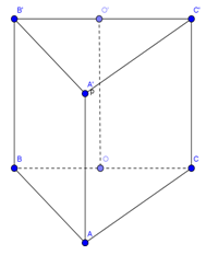 Đề: Cho lăng trụ đứng ABC.A’B’C’ có tam giác ABC vuông tại A, BC = 6, AA’ = 8. Xét mặt cầu ngoại tiếp lăng trụ và một hình trụ có hai đáy ngoại tiếp hai tam giác ABC và A’B’C’. Tỉ số thể tích của khối cầu và khối trụ bằng: 1