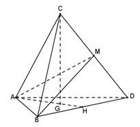 Đề: Cho khối tứ diện ABCD đều cạnh bằng a, M là trung điểm DC. Thể tích V của khối chóp M.ABC bằng bao nhiêu? 1