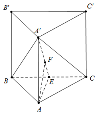 Đề: Cho lăng trụ tam giác đều ABC.A’B’C’ có khoảng cách từ A đến mặt phẳng (A’BC) bằng a và AA’ hợp với mặt phẳng (A’BC) một góc ({30^0}). Tính thể tích V của lăng trụ. 1