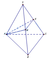 Đề: Cho hình chóp S.ABC có thể tích V. Gọi H, K lần lượt là trung điểm của SB và SC. Tính thể tích của khối chóp S.AHK theo V. 1