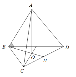 Đề: Một hình chóp tam giác đều có cạnh bên bằng b và cạnh bên tạo với đáy một góc (alpha). Tính thể tích V cuả khối chóp đó. 1