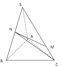Đề: Cho hình chóp S.ABC có thể tích V=8. M, N là hai điểm sao cho  và diện tích tam giác AMN bằng 2. Tính khoảng cách d từ S đến mặt phẳng (AMN). 1
