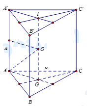 Đề: Tính bán kính mặt cầu ngoại tiếp hình lăng trụ tam giác đều có cạnh đáy và cạnh bên đều bằng a. 1