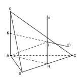 Đề: Hình chóp (S.ABC) có đáy là tam giác vuông tại (A), (SA) vuông góc với mặt phẳng (left( {ABC} right)), (SA = a), (AB = b), (AC = c). Tính bán kính (R) của mặt cầu đi qua các điểm (A,B,C) và (S). 1