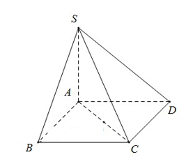 Đề: Cho khối chóp S.ABCD có đáy ABCD là hình vuông, cạnh bên SA vuông góc với đáy và (SA = asqrt 3) . Biết diện tích tam giác SAB là  (frac{{{a^2}sqrt 3 }}{2}). Tính khoảng cách d từ B đến mặt phẳng (SAC). 1