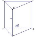 cho lăng trụ đứng (abc.a’b’c’) có đáy là tam giác vuông cân tại (b,bb’=a) và (ac=asqrt{2}.) thể tích của khối lăng trụ đã cho bằng 60e00ef896470.png