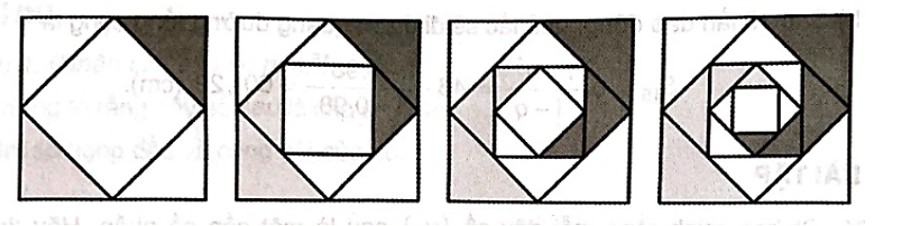 Các cạnh của hình vuông ban đầu có chiều dài 16 cm. Một hình vuông mới được hình thành bằng cách nối các điểm (ảnh 1)